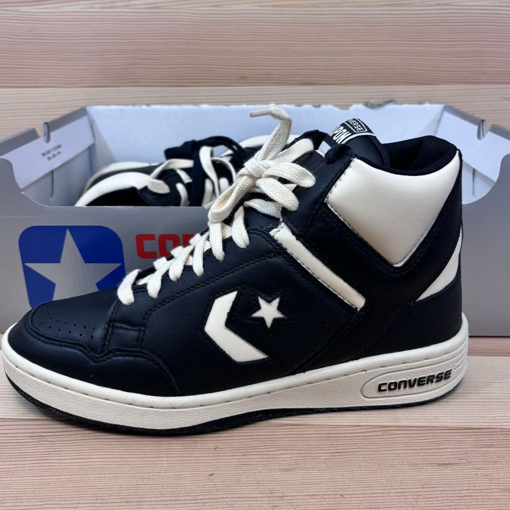 Converse Weapon High Mens 9  Old Money Pack Black Natural Ivory A04400C BIRD